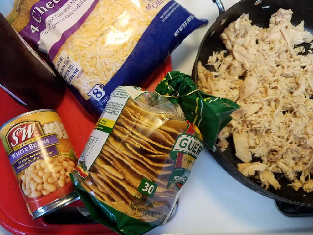 What you need for Easy Crockpot BBQ Chicken and Bean Tostada