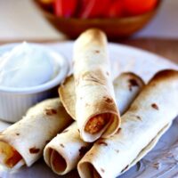 Air Fryer Rotisserie Chicken and Cheese Taquitos