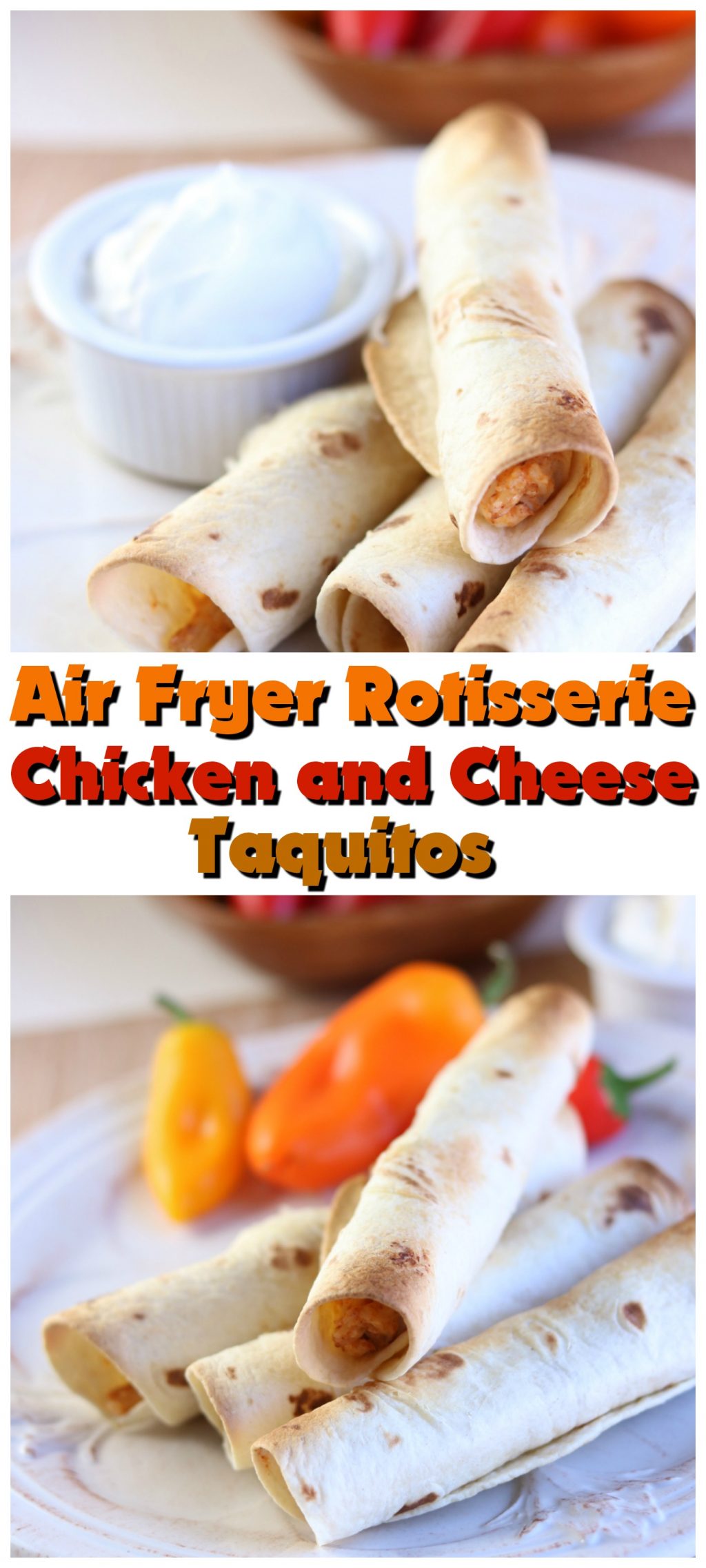 Air Fryer Rotisserie Chicken and Cheese Taquitos Recipe