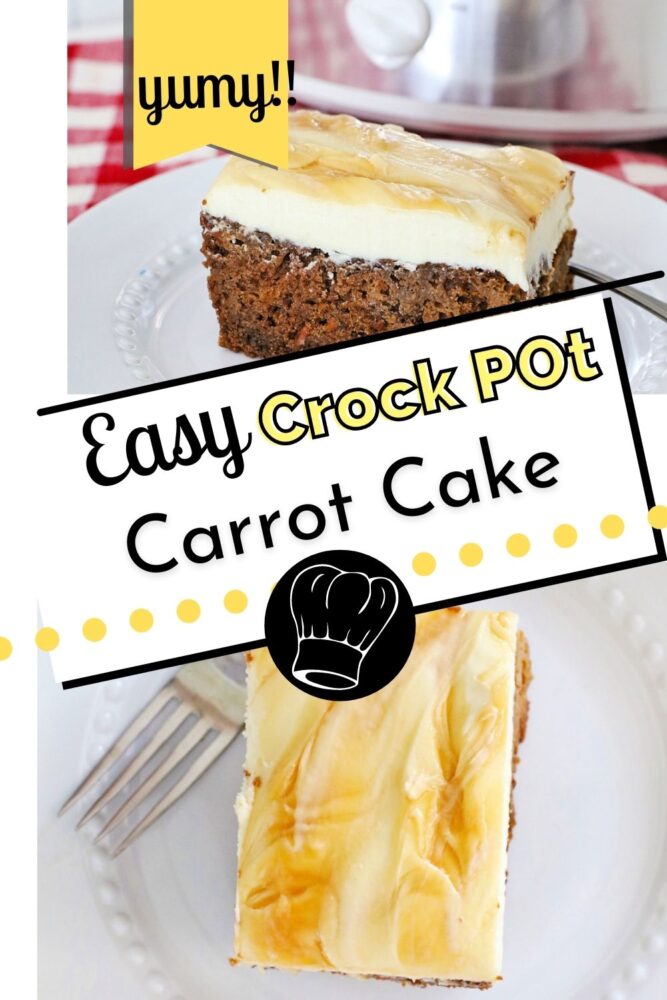 Crock Pot Carrot Cake with Caramel Dolce Cream Cheese Frosting