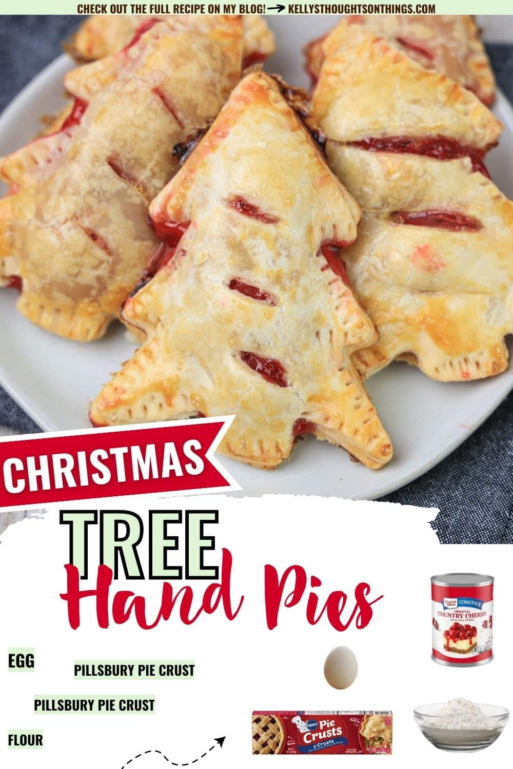 Delicious Christmas Tree Cherry Hand Pies