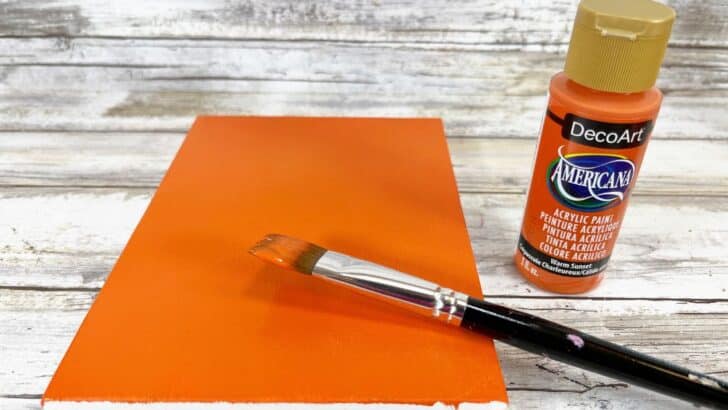 Dollar Store Canvas Jack-O-Lantern Craft