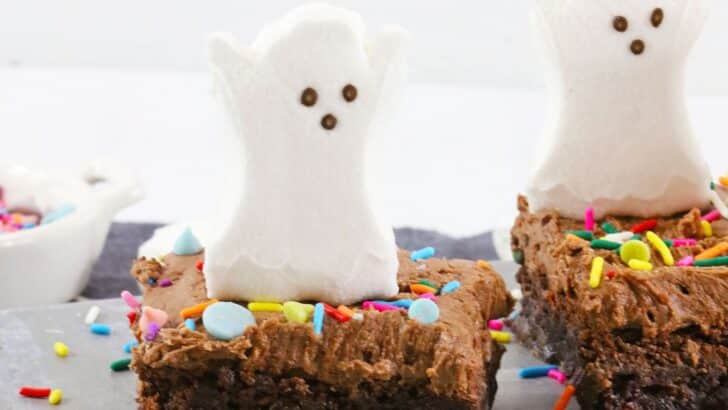 Easy Air Fryer Ghost Peeps Brownies