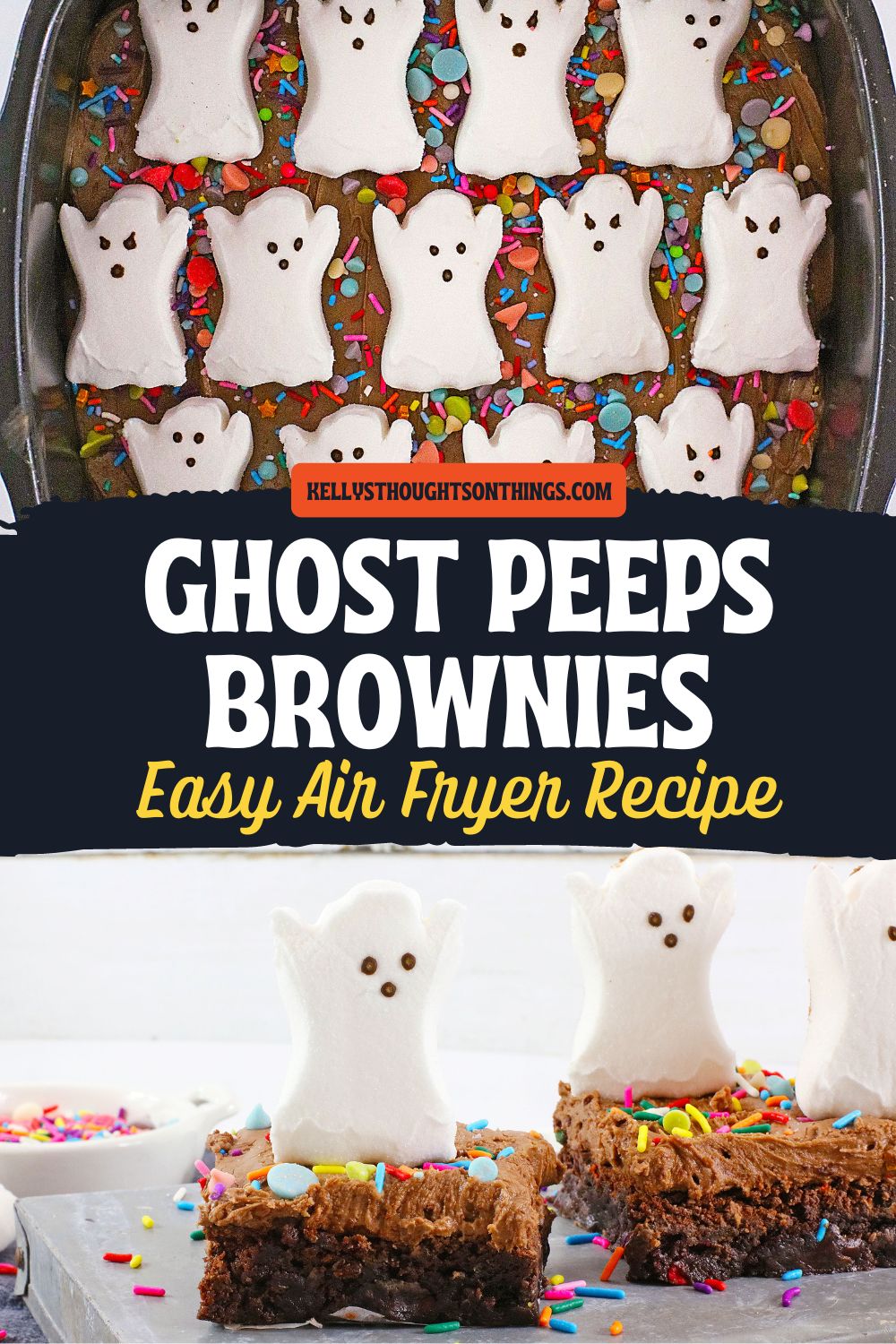 Easy Air Fryer Ghost Peeps Brownies