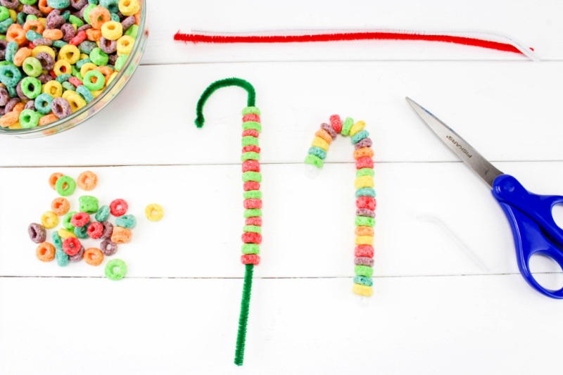 Fruit Loop Candy Cane Ornaments