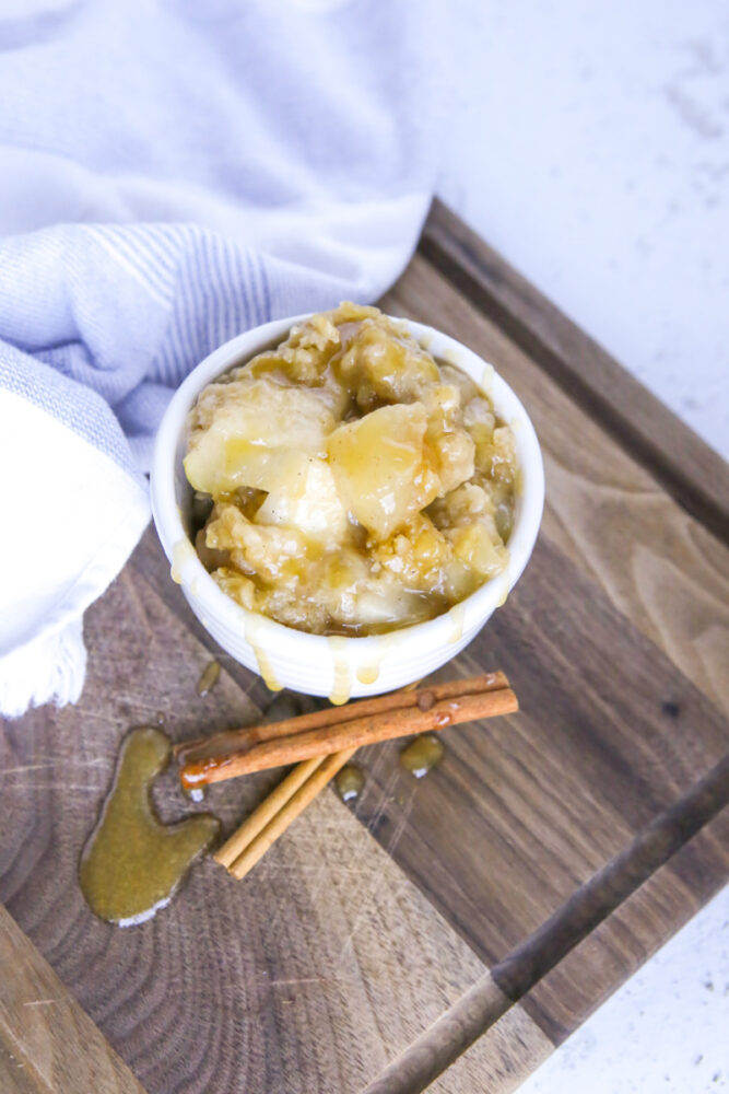 Instant Pot Apple Crisp with Salted Caramel Drizzle