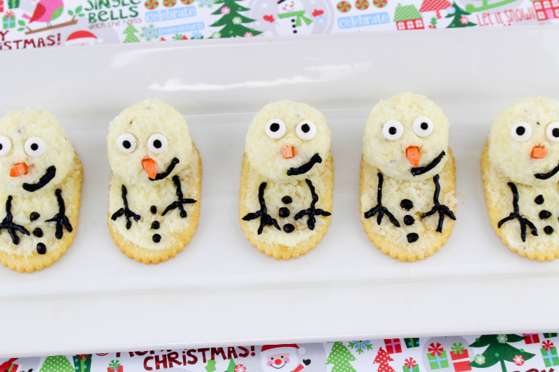 Melting Snowman Cheese Appetizer