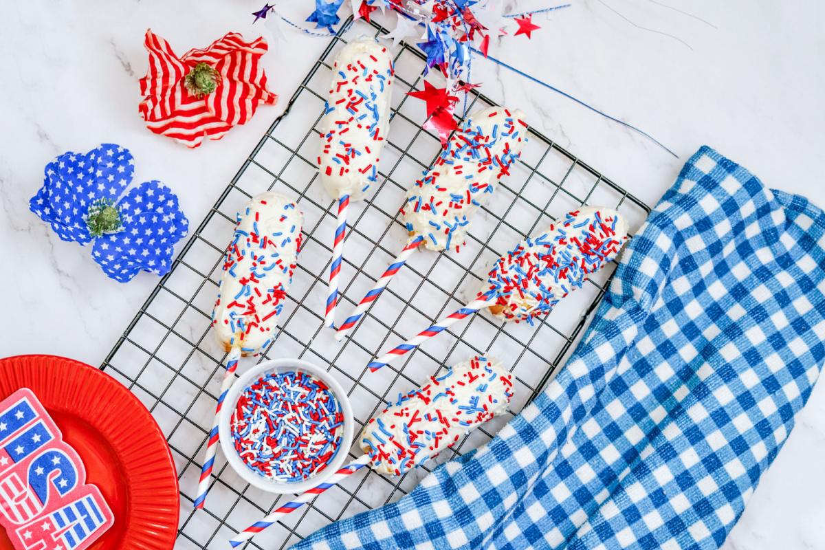 Patriotic Chocolate Covered Twinkies