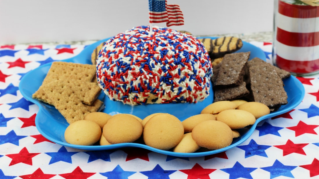 Patriotic Funfetti Cake Mix Dessert Ball