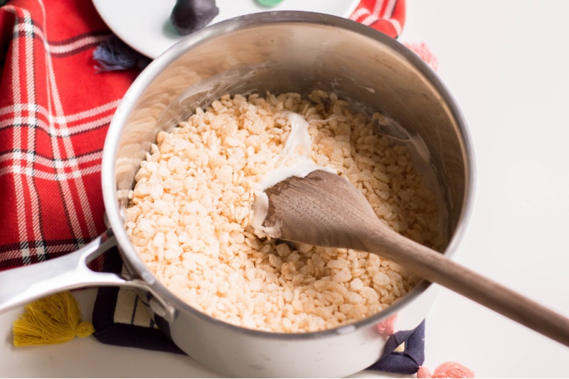 Rice Krispy Mixed into marshmallow