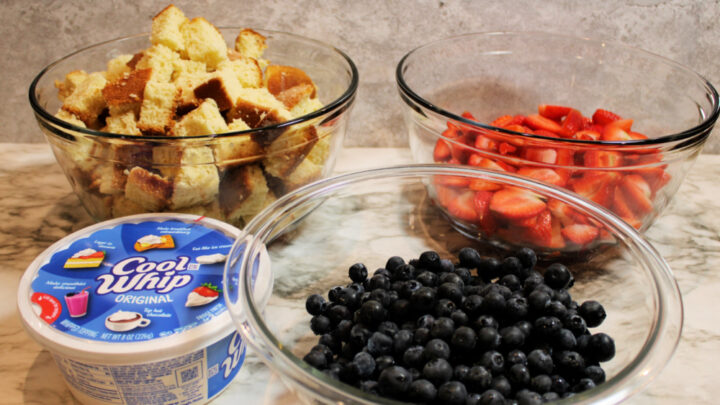 Red White and Blue Trifle Recipe ingredients