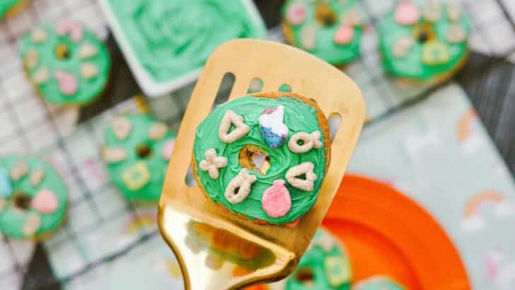 St. Patrick’s Day Air Fryer Lucky Charms Donuts