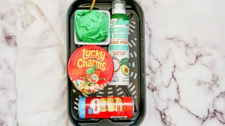 St. Patrick’s Day Air Fryer Lucky Charms Donuts