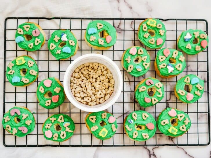 St. Patrick’s Day Air Fryer Lucky Charms Donuts