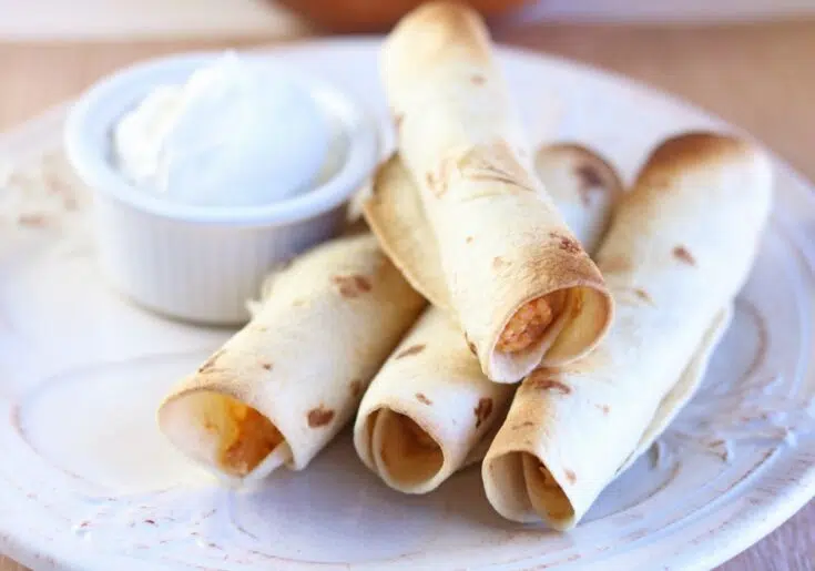 Air Fryer Rotisserie Chicken and Cheese Taquitos