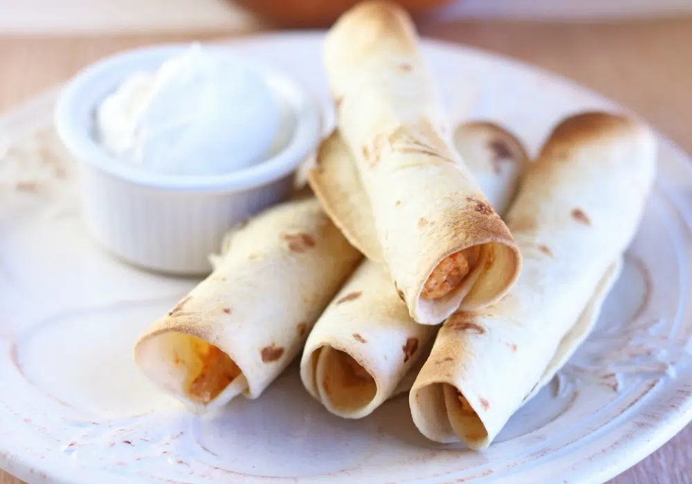 Air Fryer Rotisserie Chicken and Cheese Taquitos 