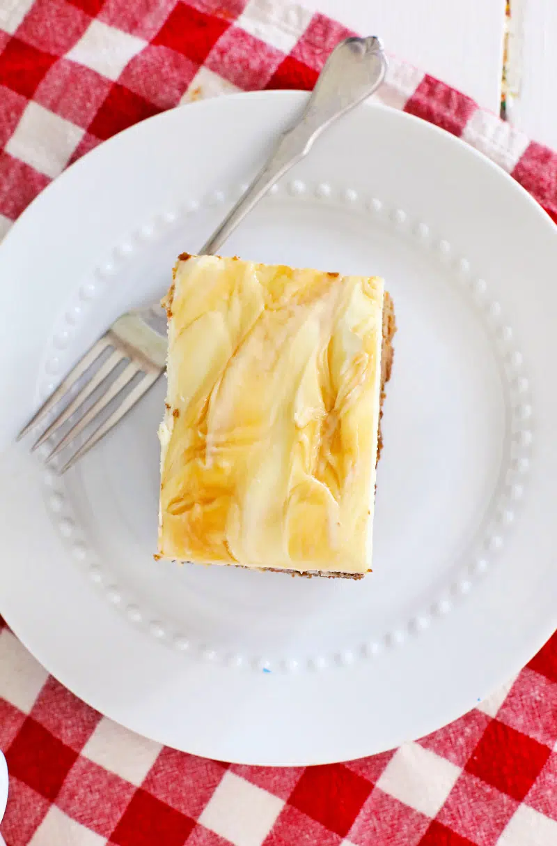 Crock Pot Carrot Cake with Caramel Dolce Cream Cheese Frosting