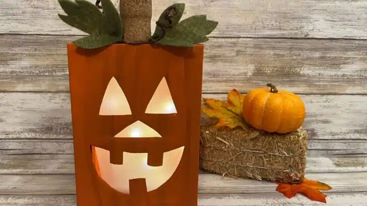 Dollar Store Canvas Jack-O-Lantern Craft 