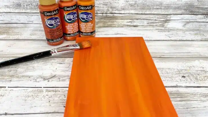 Dollar Store Canvas Jack-O-Lantern Craft 