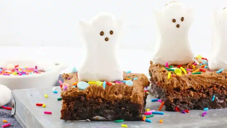 Easy Air Fryer Ghost Peeps Brownies