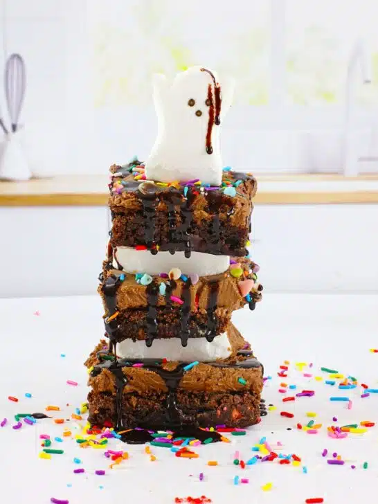 Easy Air Fryer Ghost Peeps Brownies