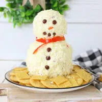 Everything Bagel Snowman Cheese Ball