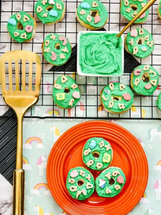 St. Patrick’s Day Air Fryer Lucky Charms Donuts