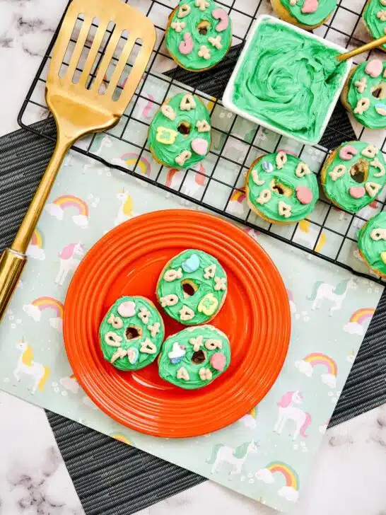 St. Patrick’s Day Air Fryer Lucky Charms Donuts