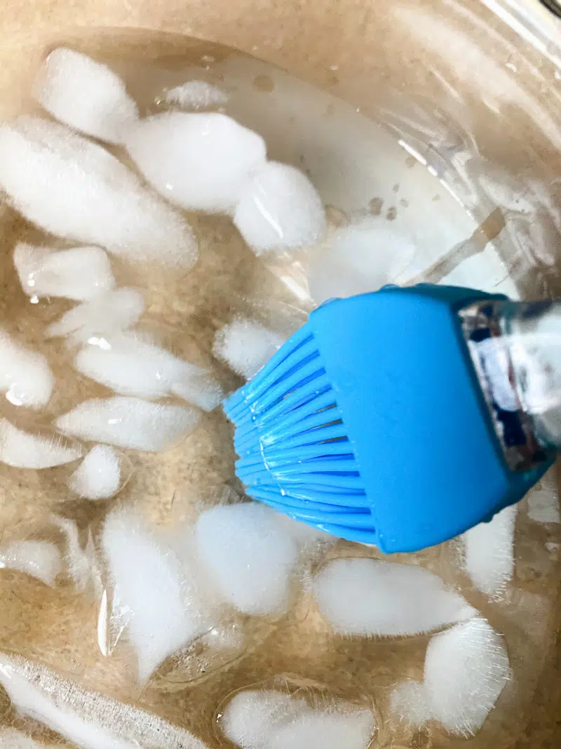 Pastry brush and ice