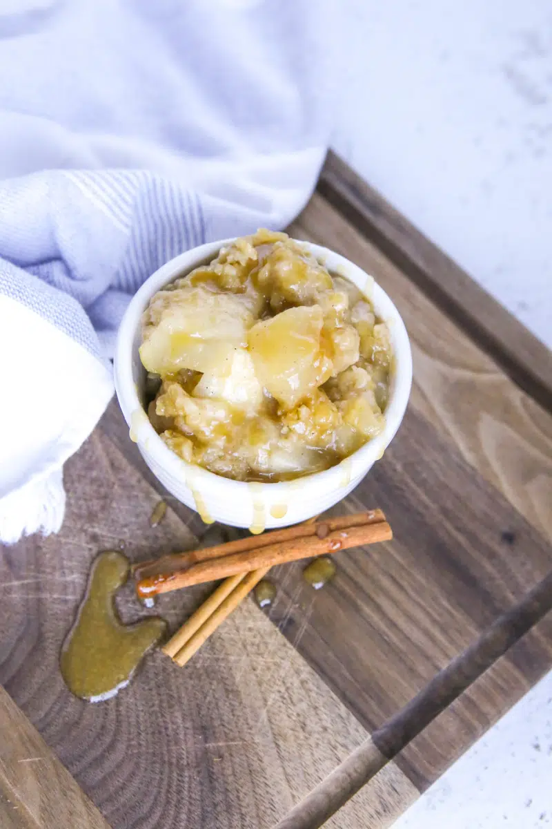 Instant Pot Apple Crisp with Salted Caramel Drizzle 