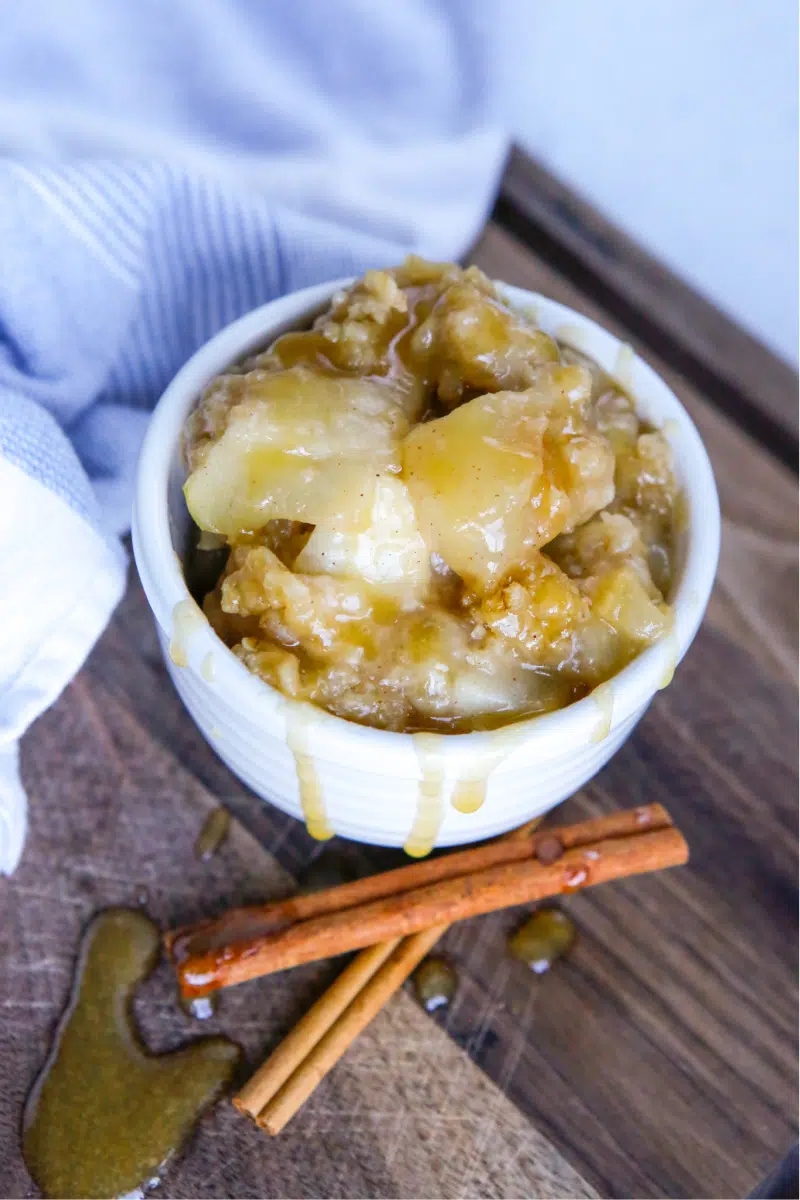 Instant Pot Apple Crisp with Salted Caramel Drizzle