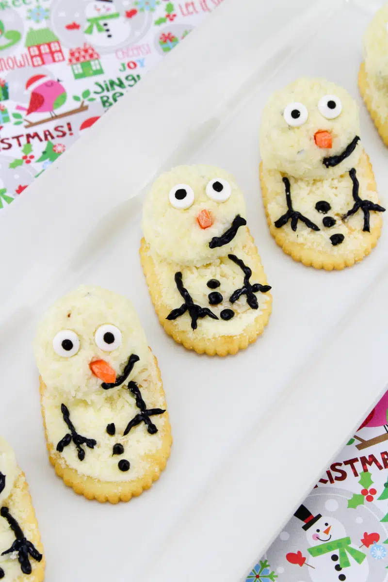 Melting Snowman Cheese Appetizer