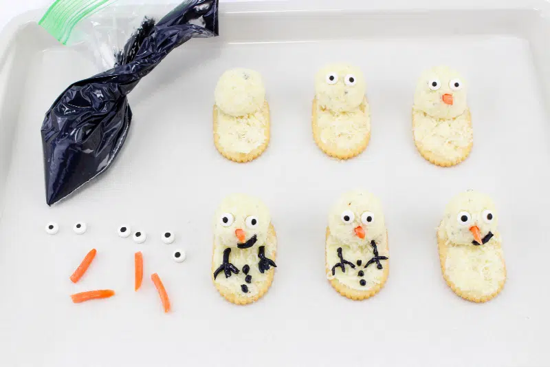 Melting Snowman Cheese Appetizer