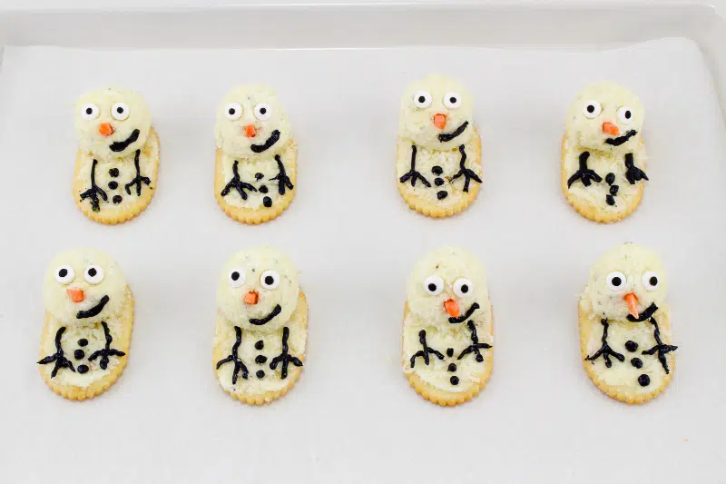 Melting Snowman Cheese Appetizer