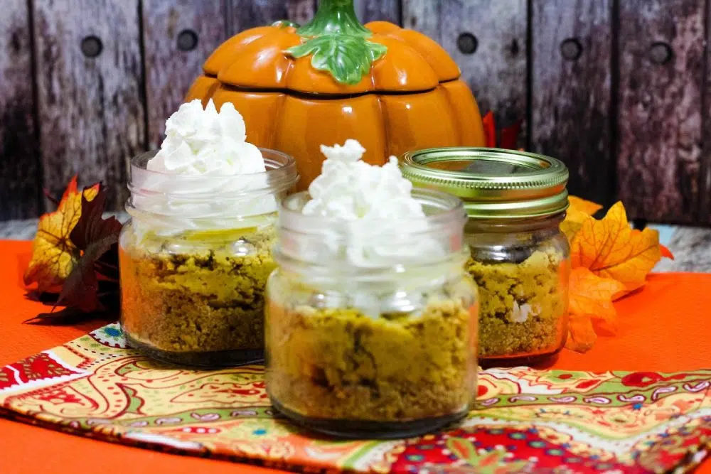 Pumpkin Cheesecake in a mason jar