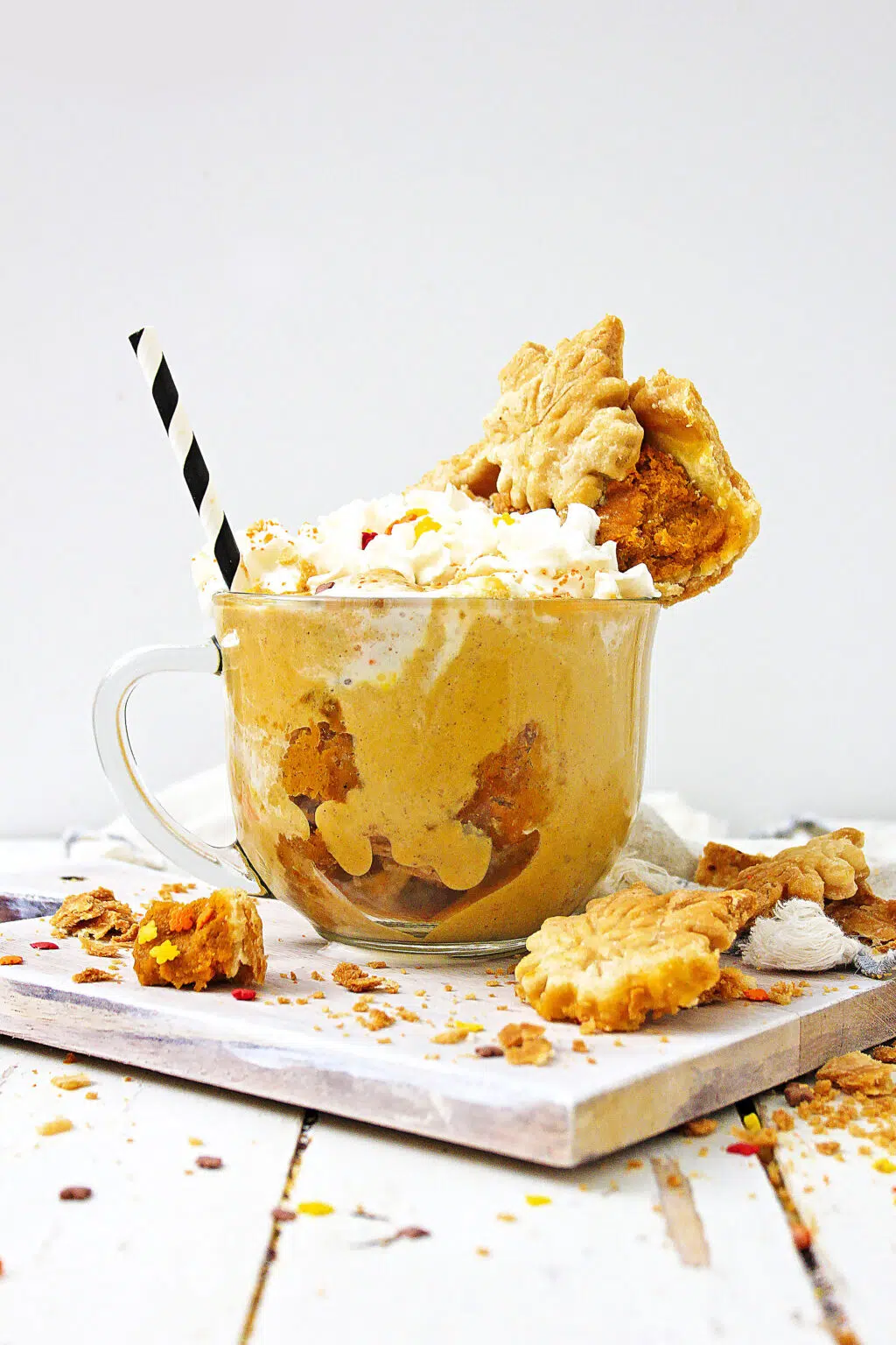 Pumpkin Pie Milkshake on white table