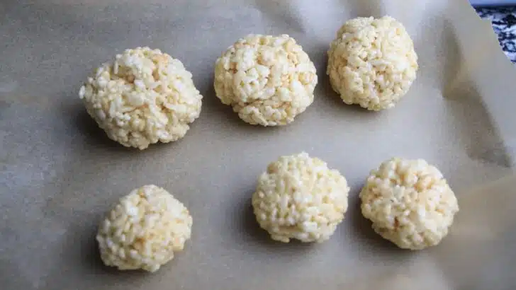 rolled up Rice Krispy treats 