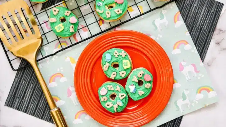 St. Patrick’s Day Air Fryer Lucky Charms Donuts