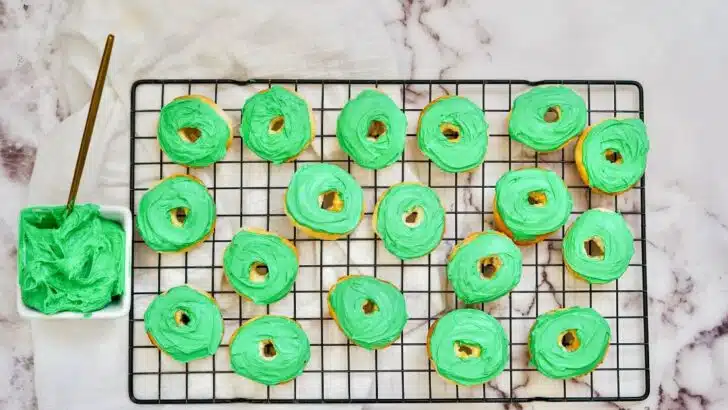 St. Patrick’s Day Air Fryer Lucky Charms Donuts