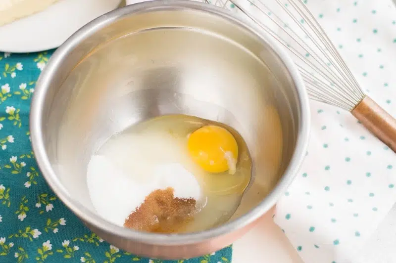 egg, flour in a bowl